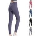 thumbnail image 4 of VERUGU Yoga Pants Women Tummy Tucking Workout Running Leggings Lightweight Athletic Solid Tapered Loungewear Yoga Pants Fashion Slim Elastic Waist Lift Hip Fitness Trousers Joggers Blue S, 4 of 4