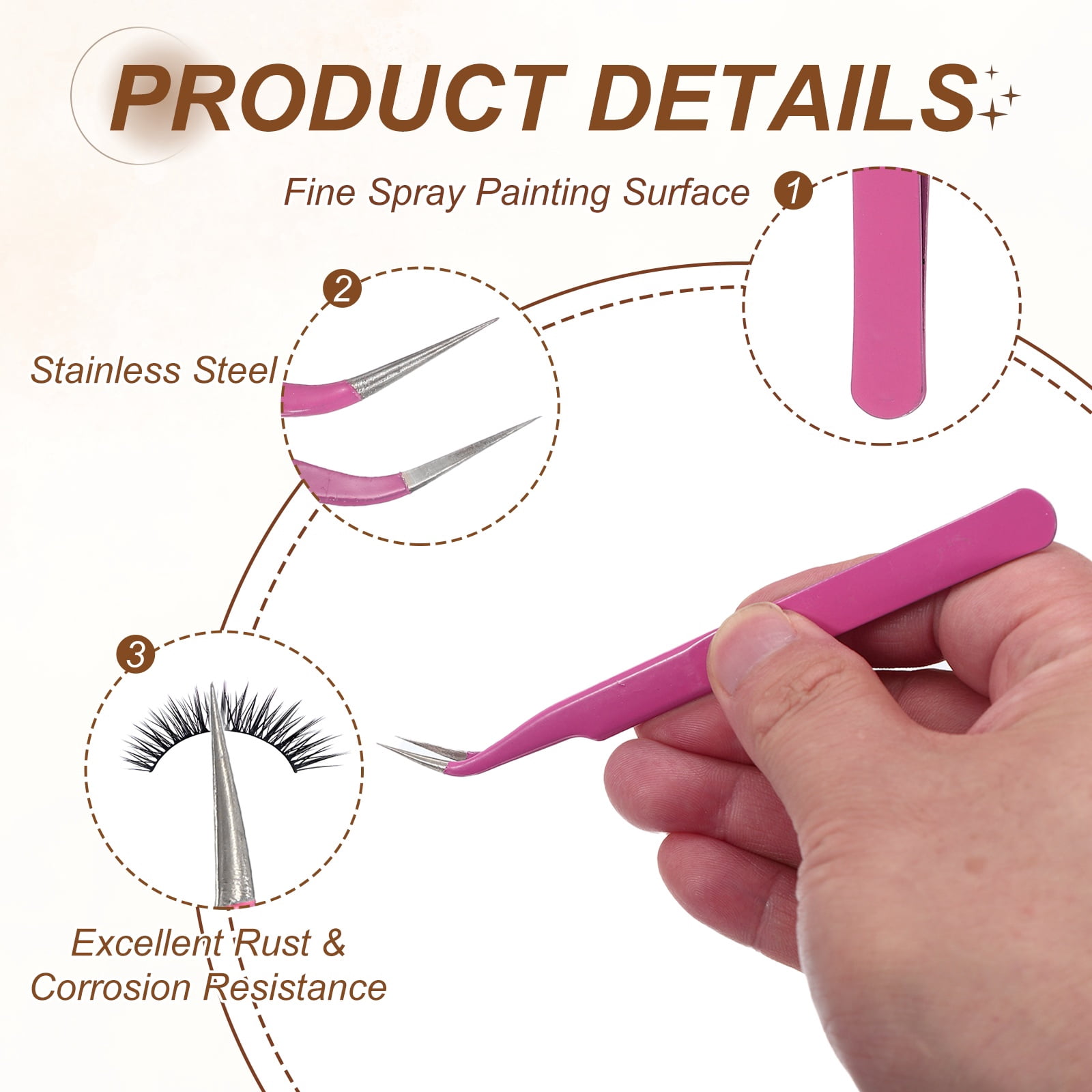 Uxcell 9Pcs Curved Pointed Craft Tweezers with Protective Cover, Anti-Static Stainless Steel Precision Tweezers Casual Beauty Tools for Eyelash Extensions, 9 Colors