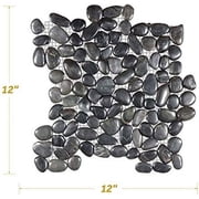 FUSTONE Decorative Tiles Interlocking Pebble Tiles Natrual River Rock Stone Tile(10-Sheets) Kitchen Floor Bathroom Patio for Indoor and Outdoor Use Stones PT102-10