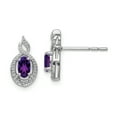 thumbnail image 1 of 925 Sterling Silver Amethyst Diamond Stud Earrings Ball Button Birthstone February Gemstone Fancy, 1 of 6