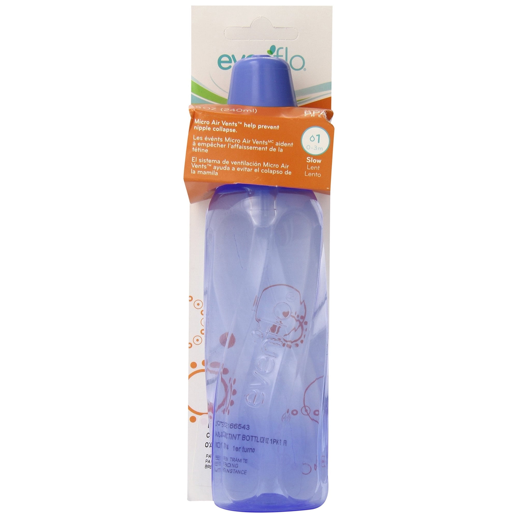 Evenflo Classic 8-Ounce Tinted Plastic Bottles, Assorted Colors 1 ea