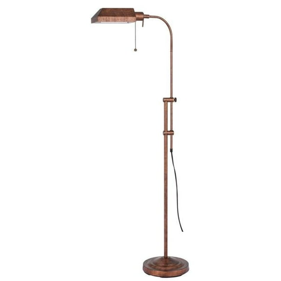 57 in. Rusted Adjustable Traditional Shaped Floor Lamp with Rust Square Shade
