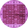 thumbnail image 1 of Ahgly Company Indoor Round Oriental Purple Industrial Area Rugs, 5' Round, 1 of 4
