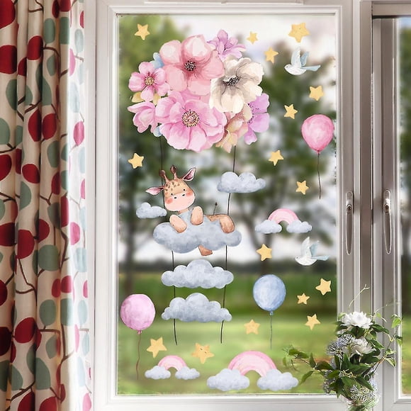 Deer Wall Stickers Tree Flower Cloud Elk And Stick Wall Art Decals