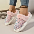 thumbnail image 2 of Wovix Women's Sequin Slippers Comfort Memory Foam House Slippers Plush Lining Bedroom Shoes for Indoor Outdoor Trendy Shoes Pink 41, 2 of 7