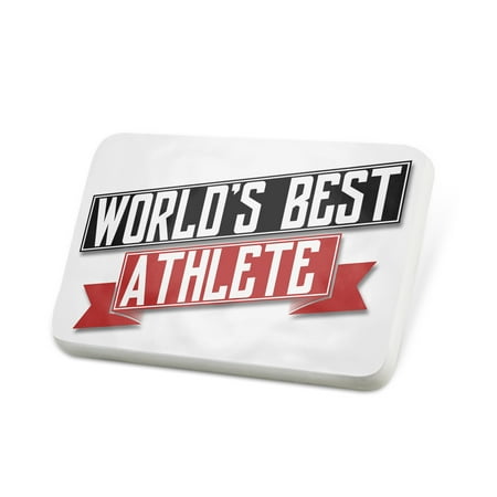 Porcelein Pin Worlds Best Athlete Lapel Badge – (Best Athlete In The World Today)