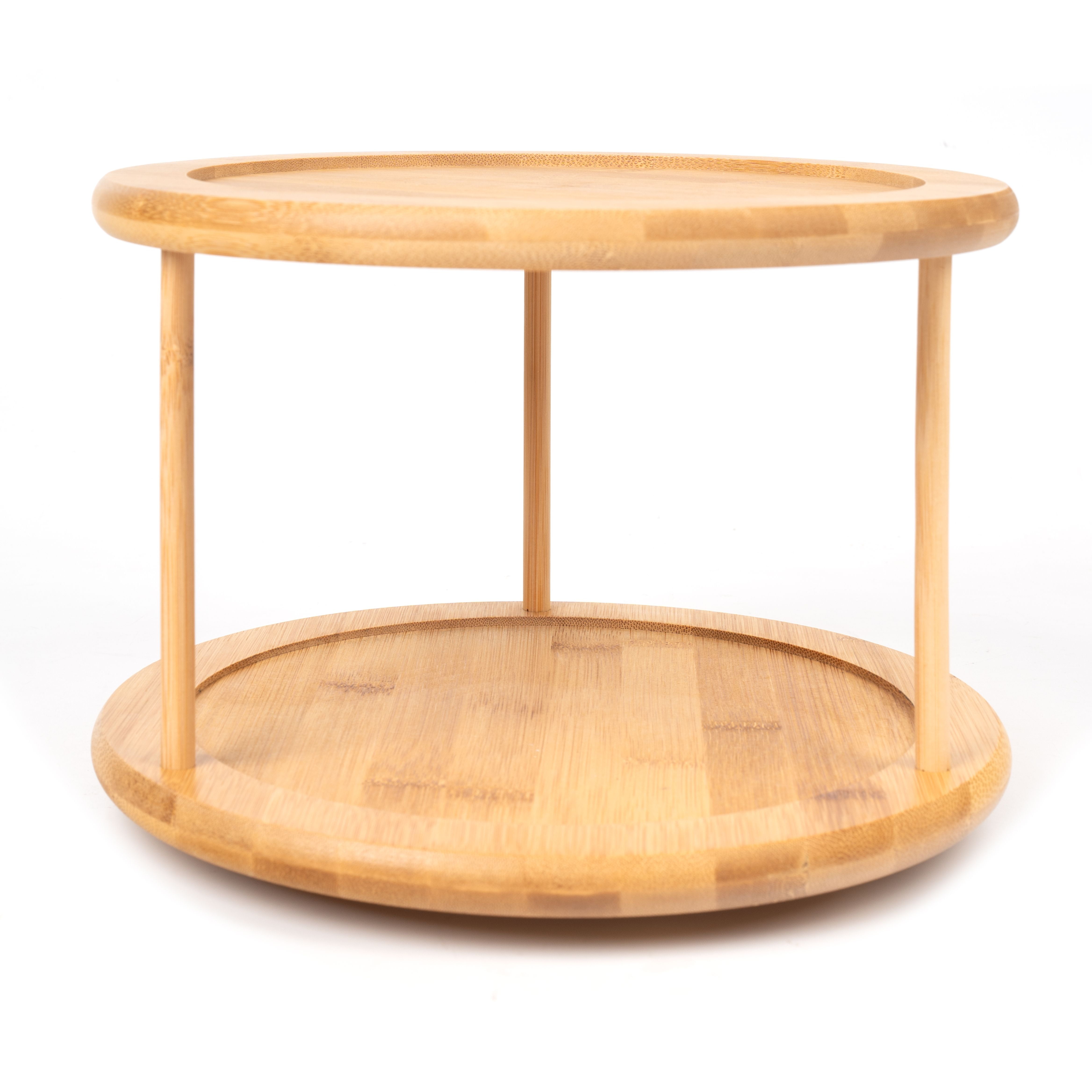 Better Homes & Gardens Kitchen Organizer Bamboo Turntable 2-Tier Spice Rack, 10.04 DIA x 6.89 in