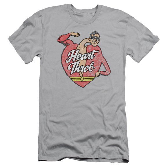 JLA Justice League Heart Throb S/S Adult 30/1 T-Shirt Silver