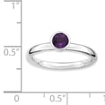 thumbnail image 5 of Sterling Silver High 5mm Round Amethyst Ring, 5 of 5
