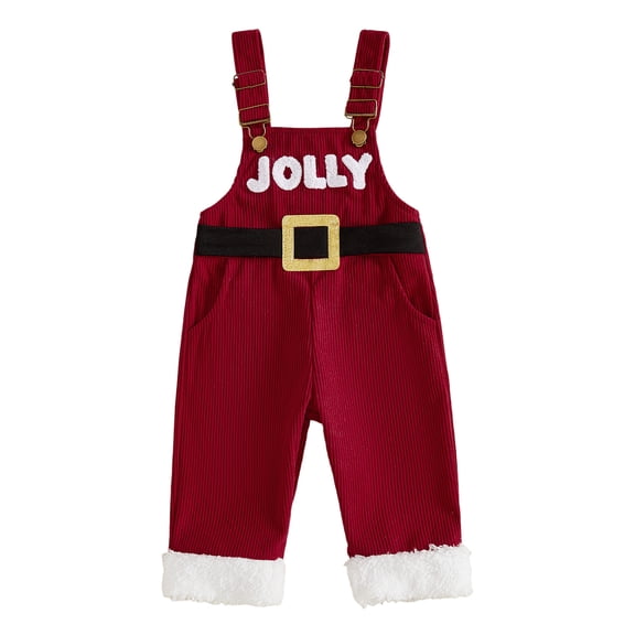 Loicainy Baby Toddler Girl Christmas Overall 6 12 18 24 Months 2T 3T 4T  5T Letter Embroidery Corduroy Sleeveless Suspender Pants