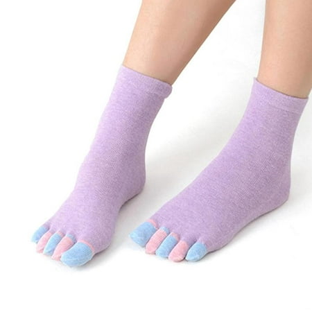 Toe Socks for Women 2 Pair Flip Flop Socks Five Finger Socks FREE Eyeglass Pouch by Juniper's Secret