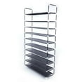 thumbnail image 4 of 10 Tiers Shoe Racks for Closet, Heavy Duty Shoe Organizer with Metal Tubes, Non-woven Fabric Shoe Storage, Rustproof Shoe Stand for Closet Dormitory Garage Foyer, 39" x 11" x 71", Black, Q4216, 4 of 10