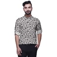 thumbnail image 4 of BESTMAN Chemise Col Mandarin Imprimée Kurta Courte Décontractée Ethnique pour Hommes, 4 of 6