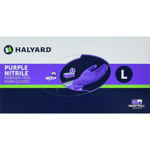 Purple Nitrile Exam Gloves 55083 Large, Case of 1000, Purple