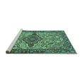 thumbnail image 2 of Ahgly Company Machine Washable Indoor Rectangle Medallion Turquoise Blue Traditional Area Rugs, 2' x 5', 2 of 4