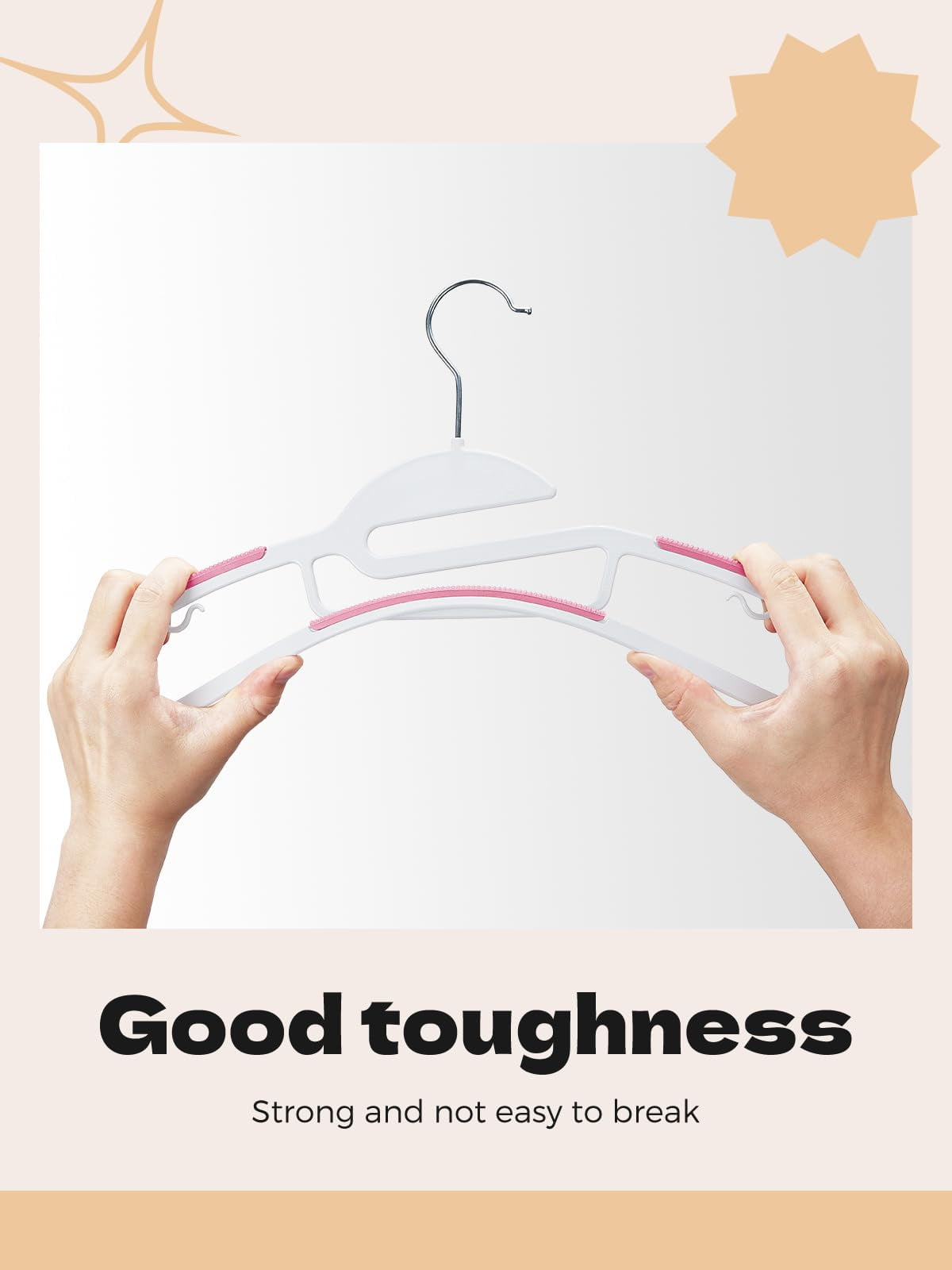 House Day Plastic Hangers 50 Pack, Slim Clothes Hangers Space Saving, Non Slip Hangers with Rubber Pads, Sturdy Coat Hangers for Shirt, Suit, Pant, Skirt