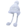 thumbnail image 1 of Lojalitet Gorro de lana con bola de piel bordada dulce otoño e invierno más gorro de punto grueso y cálido de terciopelo, 1 of 5