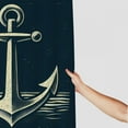 thumbnail image 3 of JRXY Anchor Navy Blue White Nautical Sailing Decor Anchor Square Shower Curtain Multiple Sizes White, 3 of 7