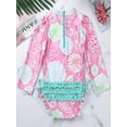 thumbnail image 4 of Alvivi Infant Baby Girls One-piece Swimsuit Long Sleeves Floral Printed Swimwear 3M-24M, 4 of 7