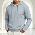 thumbnail image 3 of Resicozy Hoodies for Men Long Sleeve Solid Color Hooded Sweatshirts Casual Fall Spring Track Jackets with Pocket Light Gray XL, 3 of 6