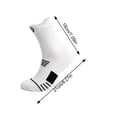thumbnail image 3 of Domzle Basketball Socks Compression Cushion Thick Cycling Athletic Crew Sock Arch Support, Breathable Mesh, Seamless Toe, Sports Tab, Moisture Wicking, Running Sock for Men Women White, 3 of 5