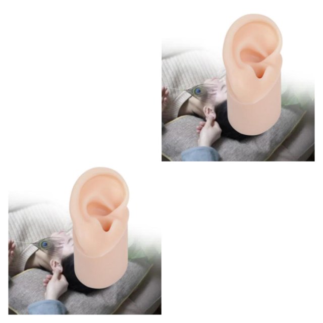Soidarity Herramientas de aprendizaje de textura realista modelo de oreja de silicona para estudiantes de medicina Izquierda 2Conjunto