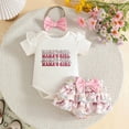 thumbnail image 2 of Akiihool New Born Outfits Newborn Baby Girl Clothes Infant Romper Spring Summer Outfits Gifts Bell Bottoms Pant Sets for Girls Preemie-12Month (White,9-12 Months), 2 of 8