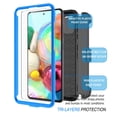 thumbnail image 4 of Samsung Galaxy A71 5G Case Holster Clip, Tekcoo Shock Absorbing [Blue] Secure Swivel Locking Belt Defender Heavy Full Body Kickstand Carrying Tank Armor Case & 2 Pcs Tempered Glass Screen Protector, 4 of 9