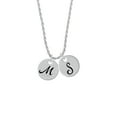 thumbnail image 2 of Delight Jewelry Silvertone Large Script Letter - M - 3/4'' Disc - Silvertone Script Initial Disc - S - Charm Necklace, 20"+3", 2 of 4
