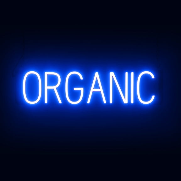 SpellBrite ORGANIC LED Sign for Business. 26.2" x 6.3" Blue ORGANIC Sign Has Neon Sign Look With Energy Efficient LED Light Source. Visible from 500+ Feet, 8 Animation Settings.
