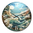 thumbnail image 2 of Designart "Coastal Papercut" Nautical & Beach Oversized Wall Clock, 2 of 6