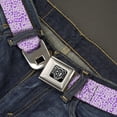 thumbnail image 2 of Buckle-Down Belt, Seatbelt Buckle Belt, Ditsy Floral Lavender White Black, Youth 22 to 32 Inches, 2 of 9