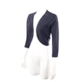 thumbnail image 5 of ALLSENSE Women's 3/4 Sleeve Open Front Bolero Shrug Cardigan, Navy Blue, Medium, 5 of 6