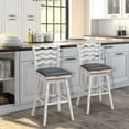 thumbnail image 2 of Costway Swivel Bar Stool, White (Set of 2), 2 of 9