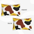 thumbnail image 4 of Haiem Pillowcase for Hair and Skin Queen - Sunflower Cow Printed Soft Pillowcase with Envelope Closure-16"x24", 4 of 9