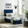thumbnail image 1 of Brynklie Navy Velvet Bed - Nailhead Trim Full, 1 of 9