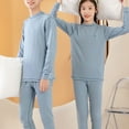 thumbnail image 5 of Cethrio Boys Cotton Pajama Sets, Thermal Long Sleeve Comfy Stretch Boys' Sleepwear Blue Size 6-7, 5 of 5