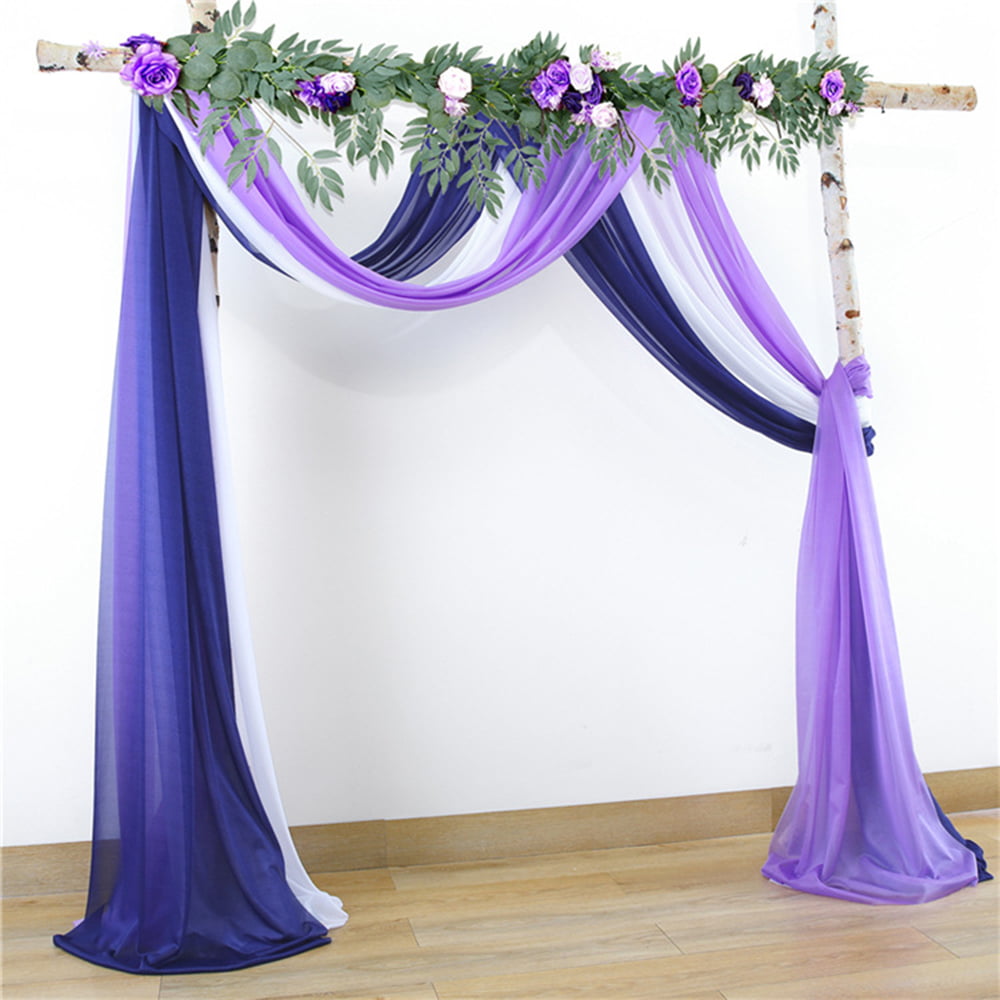 30 in. W x 26.5 ft. Easy Hanging Wedding Arch Draping Fabric 3 Panels for  Wedding Ceremony Reception Swag Decorations