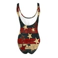 thumbnail image 4 of CLOISE Swimsuit One Piece Women Fourth of July Full Coverage Bathing Suit Red White Blue Print Swimwear Backless USA Themed Beachwear, 4 of 4
