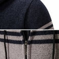 thumbnail image 5 of Generic Men's Cardigan Sweaters Fleece Thicken Warm Cardigan Top Knit Stand Collar Zipper Outerwear Trendy Color Block Jacket, 5 of 7