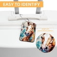 thumbnail image 3 of Horse Square PU Leather Luggage Tags, 2 Pack, with Privacy Cover and Stainless Steel Ring - Suitable for Travel, Backpack, Handbag - Bag Tags, Handbag Tags, 3 of 7