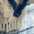 thumbnail image 2 of Safavieh  Lila Grace Geometric Pattern Fluffy Tufted Pure Cotton Throw Navy/Beige, 2 of 5