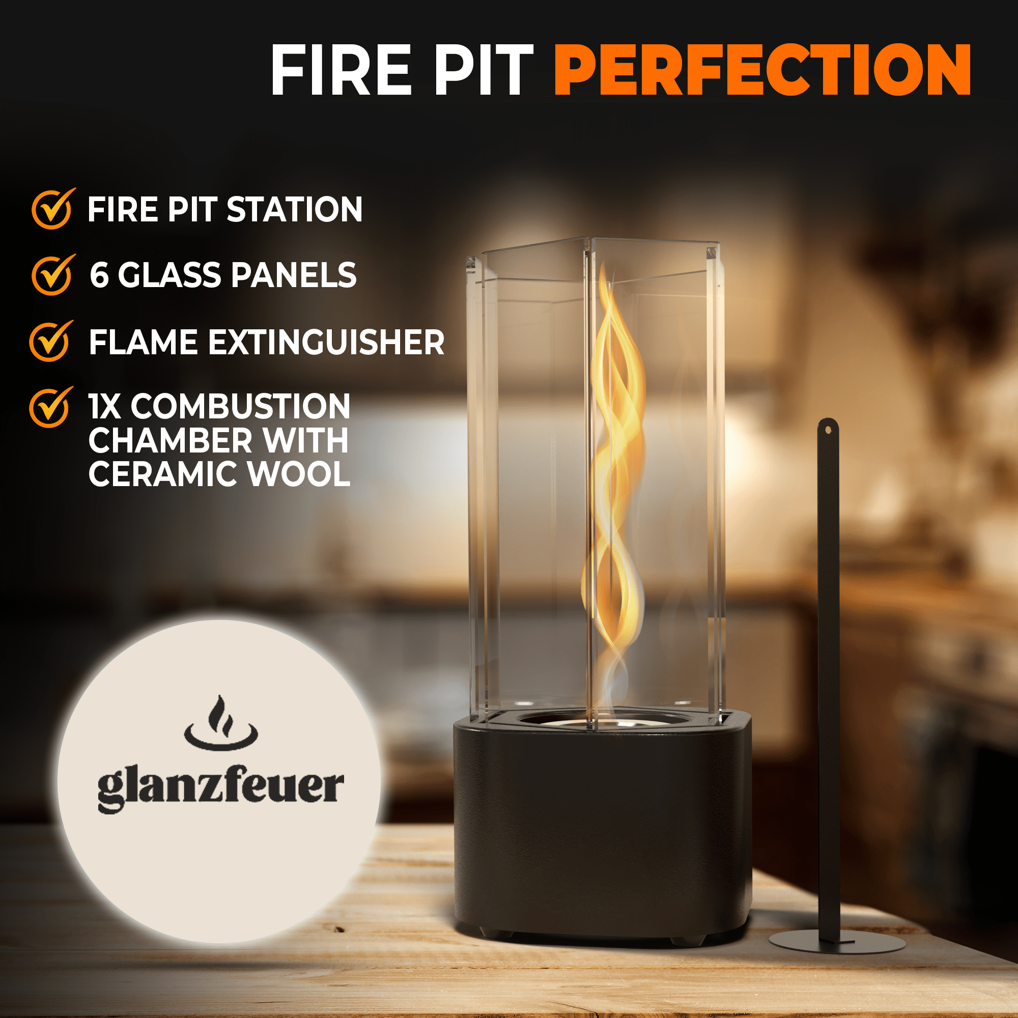Tornado Tabletop Fire Pit with Large Burner, Tabletop Fireplace with Adjustable Flame,Indoor/Outdoor Gift for Patio & Balcony Parties,Great Birthday Gift