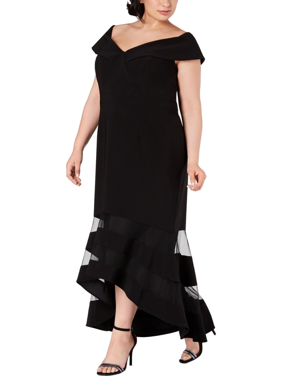 xscape ruffle flounce dress