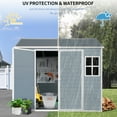 thumbnail image 3 of CarButler 8x6ft Resin Outdoor Storage Shed Heavy Duty Waterproof Tool Shed with Floor,2 Windows and Lockable Doors for Garden Patio Backyard Grey White, 3 of 8