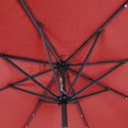 thumbnail image 4 of HomGarden 10FT Outdoor Solar Powered Patio Umbrella, 32LED Lighted Table Market Umbrella W/Tile & Crank, Wine Red, 4 of 10