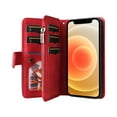 thumbnail image 3 of Multifunctional Case for iPhone 11,[RFID Blocking] 9 Credit Cards Holder with Wrist Strap, Premium PU Leather Zipper Wallet Purse Magnetic Flip Phone Cover For iPhone 11, Red, 3 of 12
