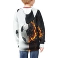 thumbnail image 4 of Chririnla Classic Black&White Soccer Youth Athletic Top Zip Up Hoodie Long Sleeve with Pockets Lightweight Sports Jacket Boys Size 8-10, 4 of 6