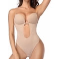 thumbnail image 2 of Shapewear Bodysuit Women, Women's Deep V-Neck Clear Strap Body Bra for Parties, Dresses, Weddings, 2 of 7