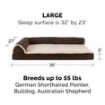 thumbnail image 5 of FurHaven Pet Products Two-Tone Faux Fur & Suede Memory Top Deluxe Chaise Lounge Pet Bed for Dogs & Cats - Espresso, Large, 5 of 13